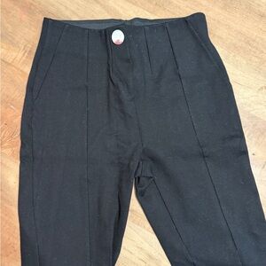 Classic Black Leggings with Button